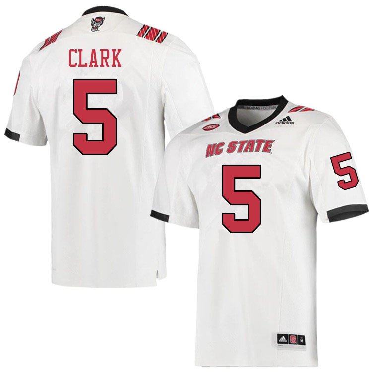Men #5 C.J. Clark NC State Wolfpack College Football Jerseys Sale-White
